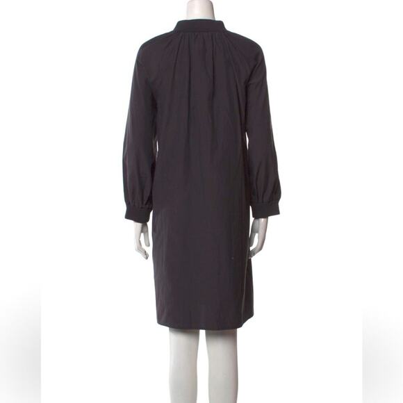 EUC Brochu Walker Black Lysett dress large shirt dress knee length v-neck pocket - Picture 2 of 8